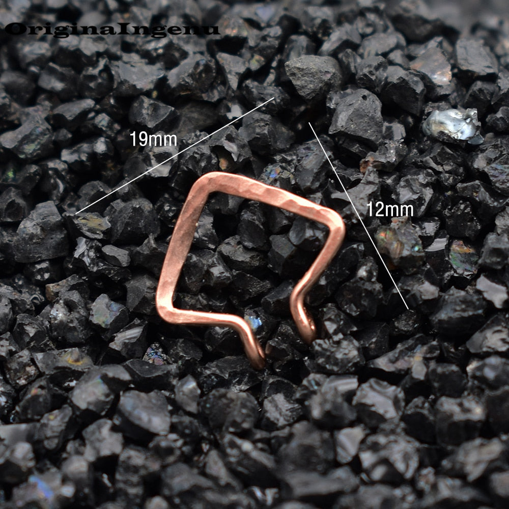 Handmade Hammered Nose Septum Piercing - Tiny Septum Hoop - Fake Jewelry Piercing