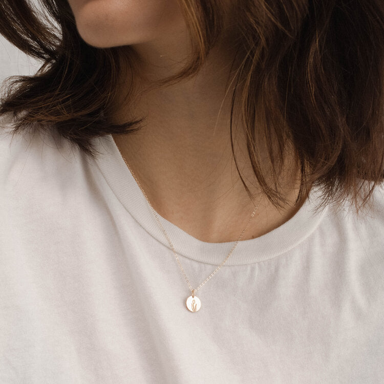 Wildflower 14k Gold Coin Necklace