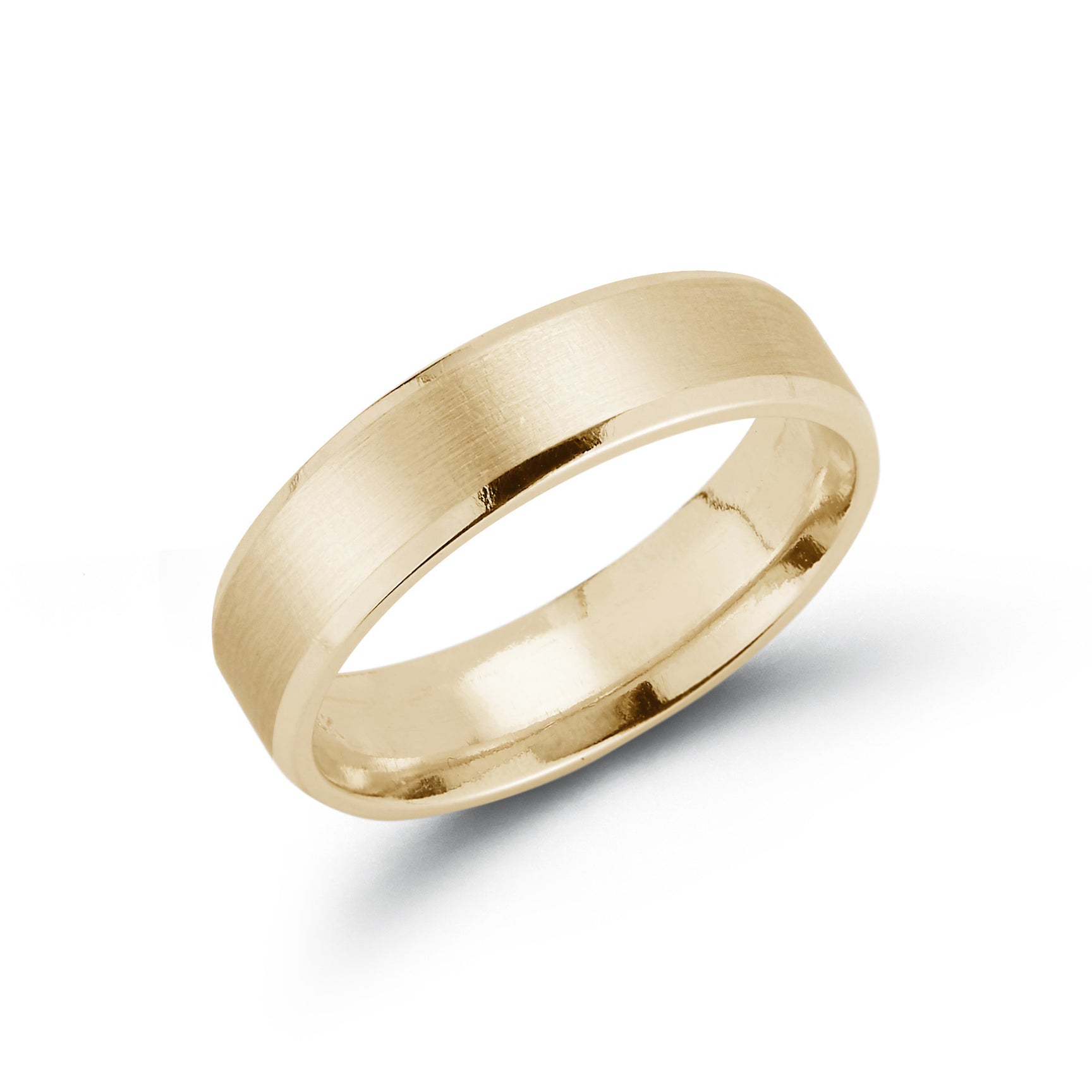 MAGNUS | Flat and Beveled Edge Mens Wedding 6mm Band - Kalyn & Co.