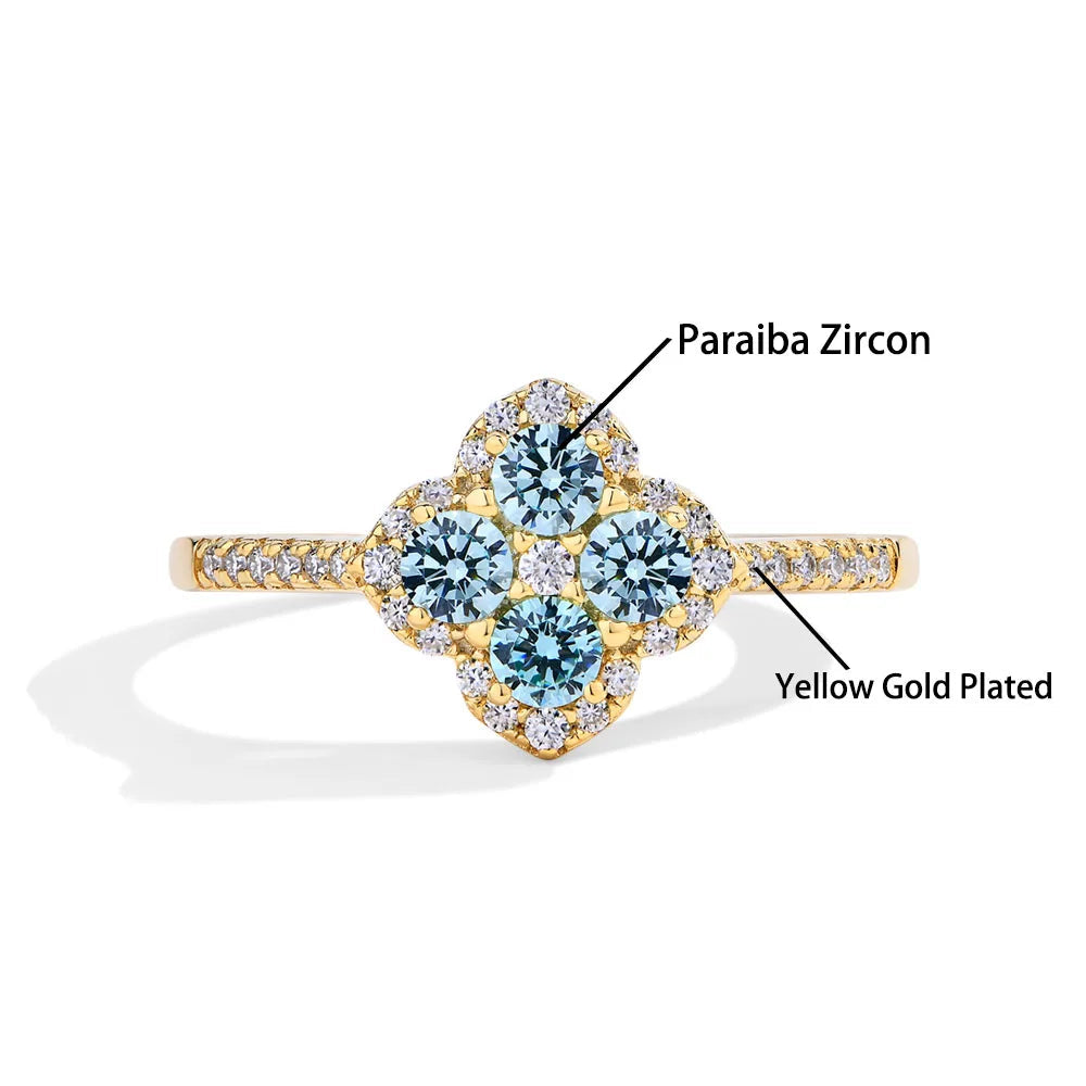 Clover Motif Moissanite Ring