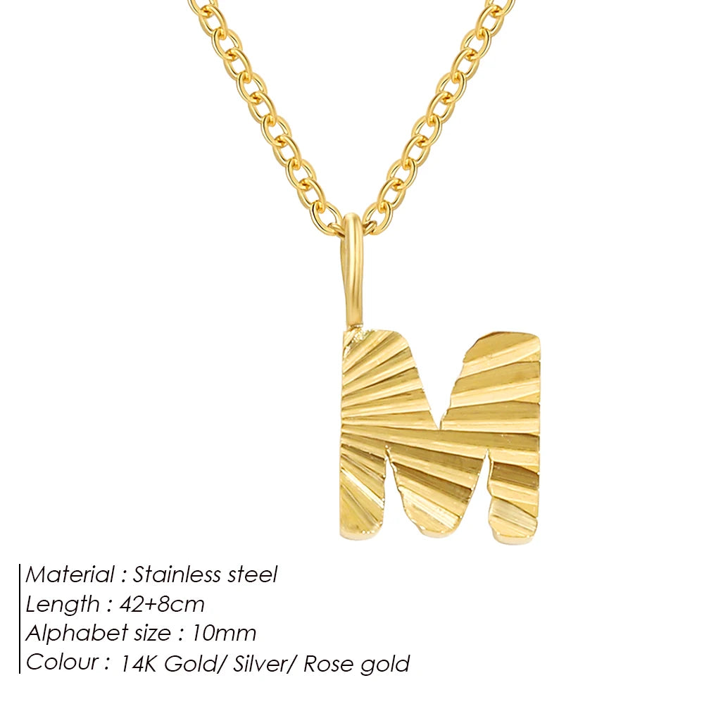 Personalized Initial Pendant Necklace 14k Gold