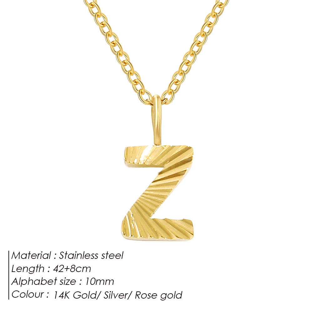 Personalized Initial Pendant Necklace 14k Gold