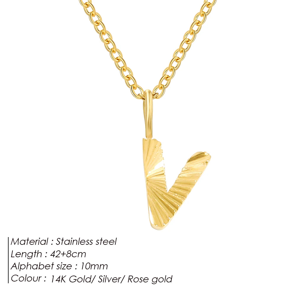 Personalized Initial Pendant Necklace 14k Gold