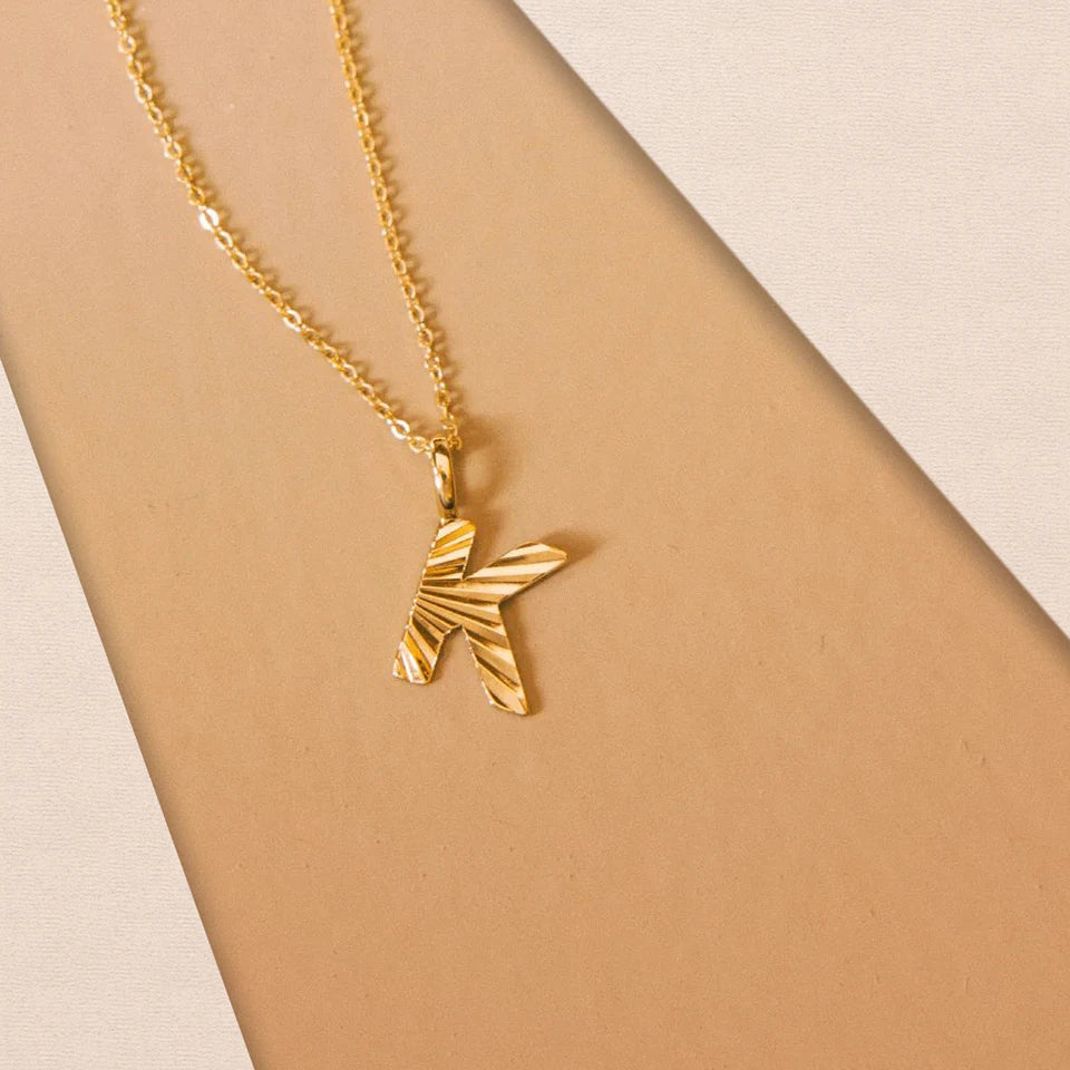 Personalized Initial Pendant Necklace 14k Gold