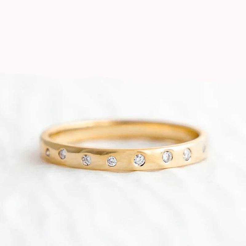 REVNA | Half Eternity Gold Wedding Band