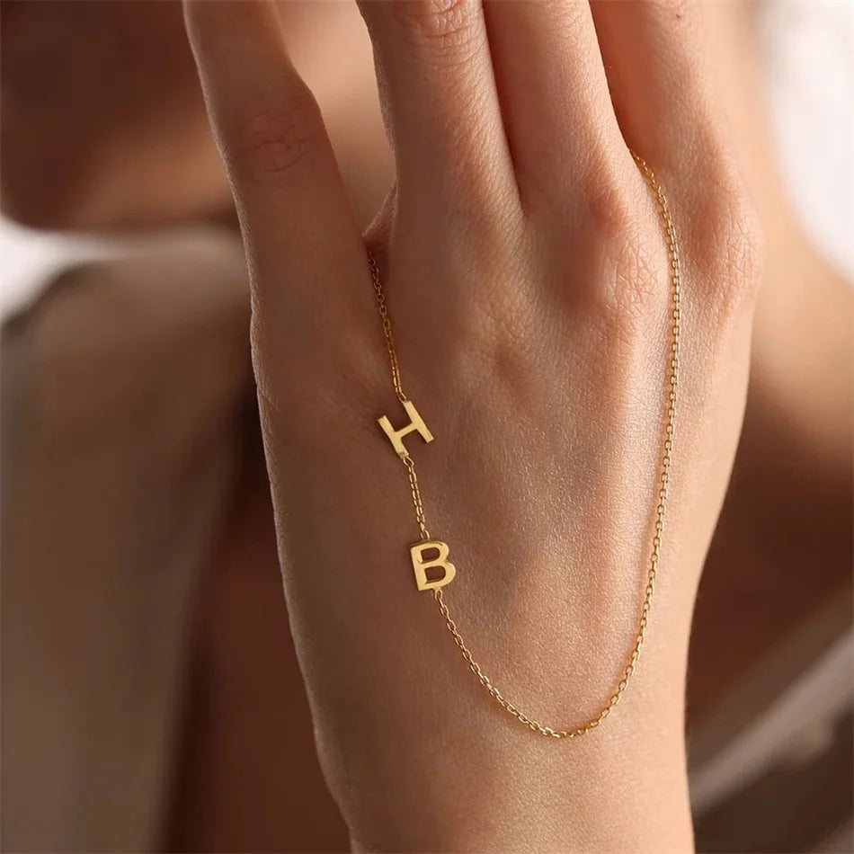 Custom Sideway Charm Initial Necklace