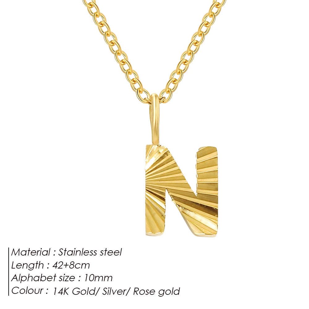 Personalized Initial Pendant Necklace 14k Gold