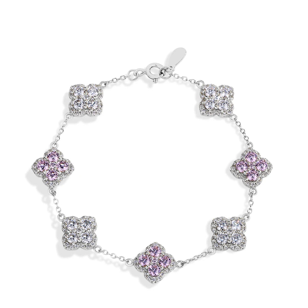 Clover Motif Moissanite Bracelet