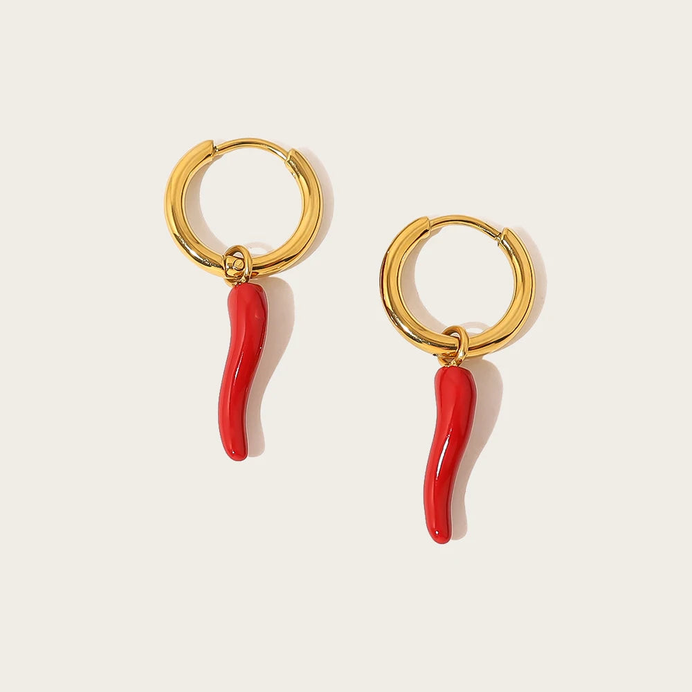 Chili Pepper Huggie Hoop Earrings