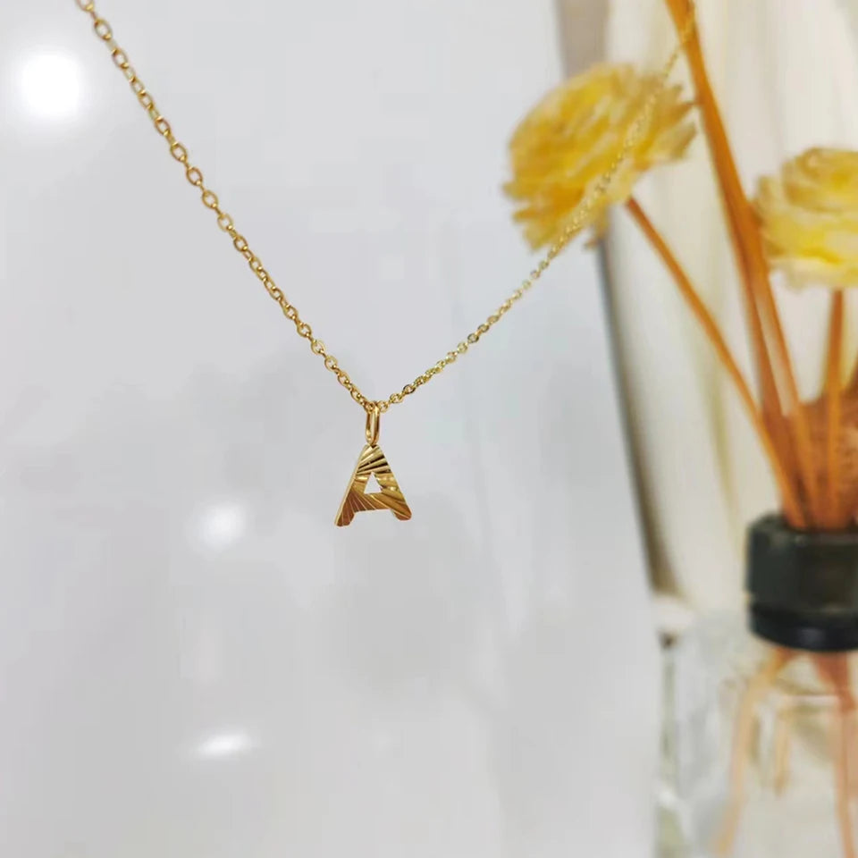 Personalized Initial Pendant Necklace 14k Gold
