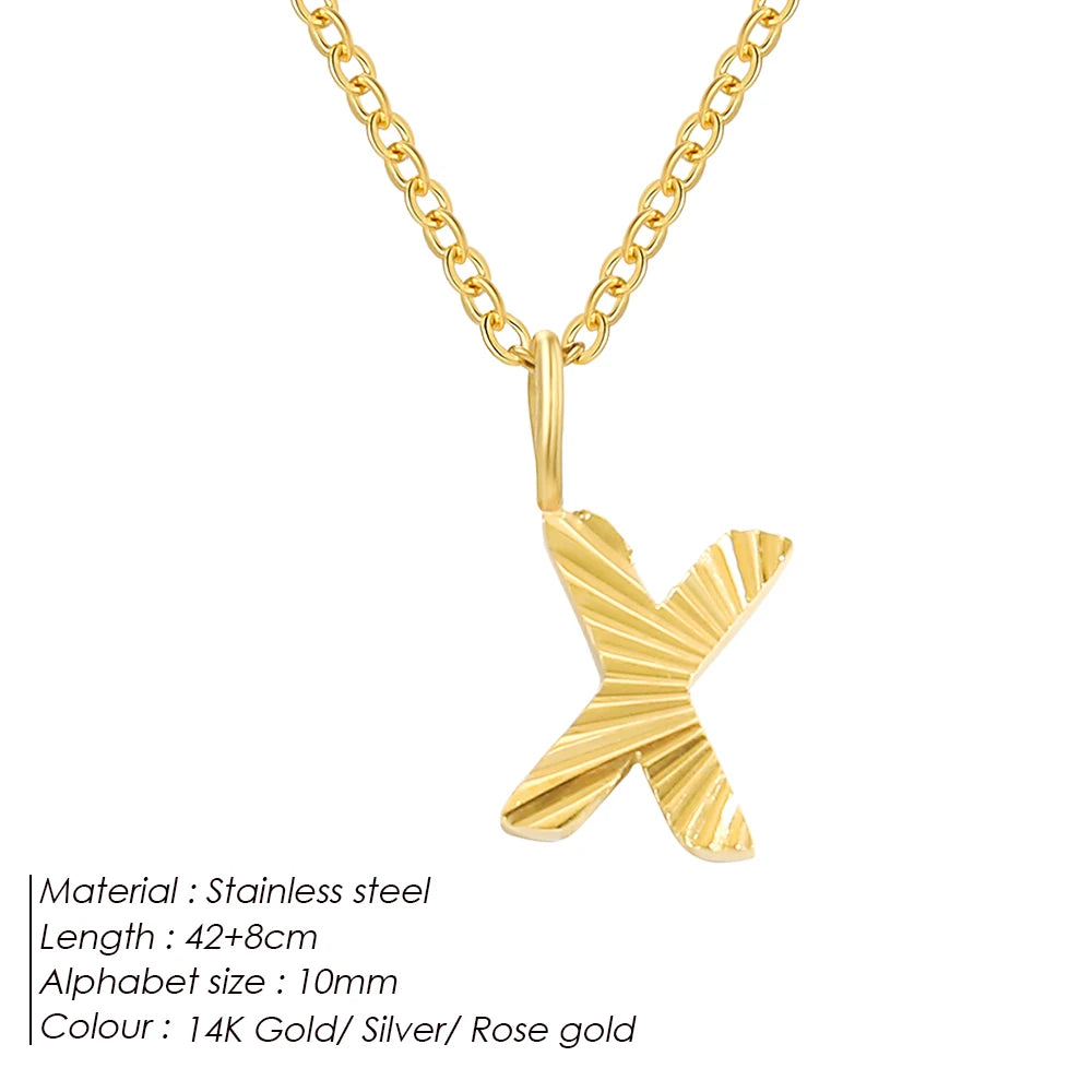 Personalized Initial Pendant Necklace 14k Gold