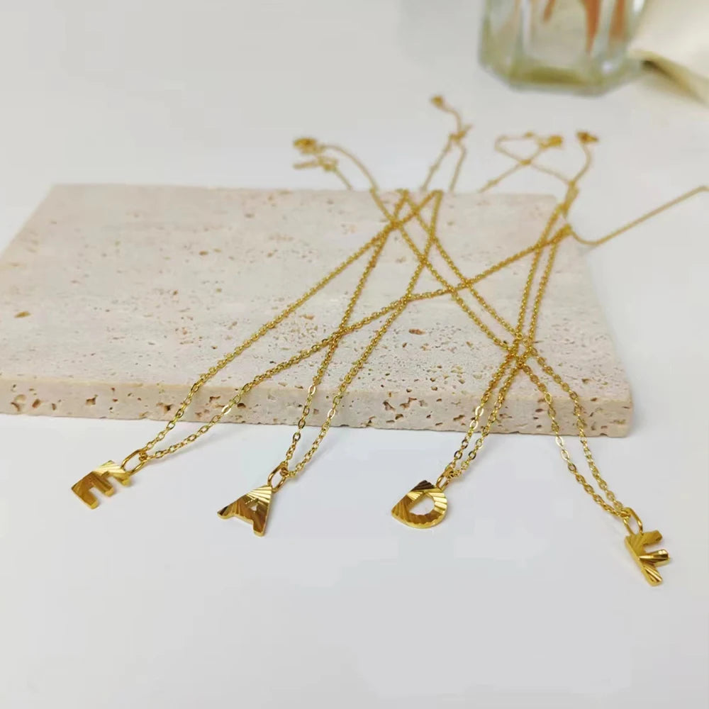 Personalized Initial Pendant Necklace 14k Gold