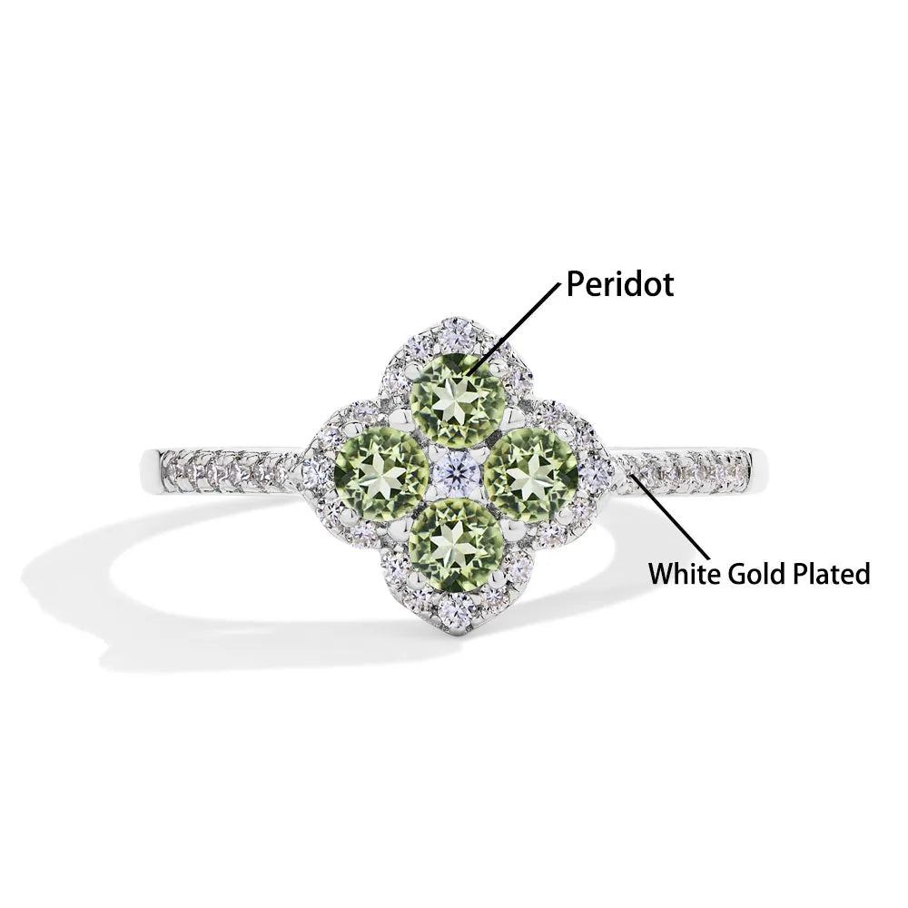 Clover Motif Moissanite Ring