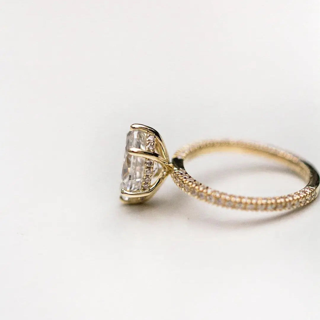 CHLOE | 3 Carat Crushed Ice Oval Cut Hidden Halo