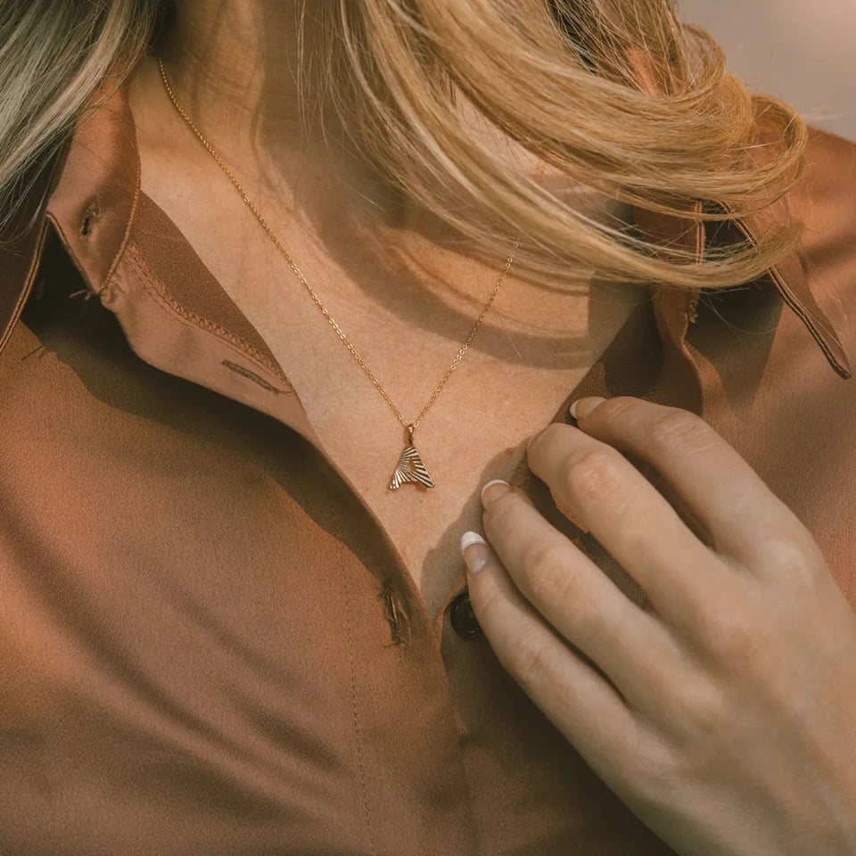 Personalized Initial Pendant Necklace 14k Gold