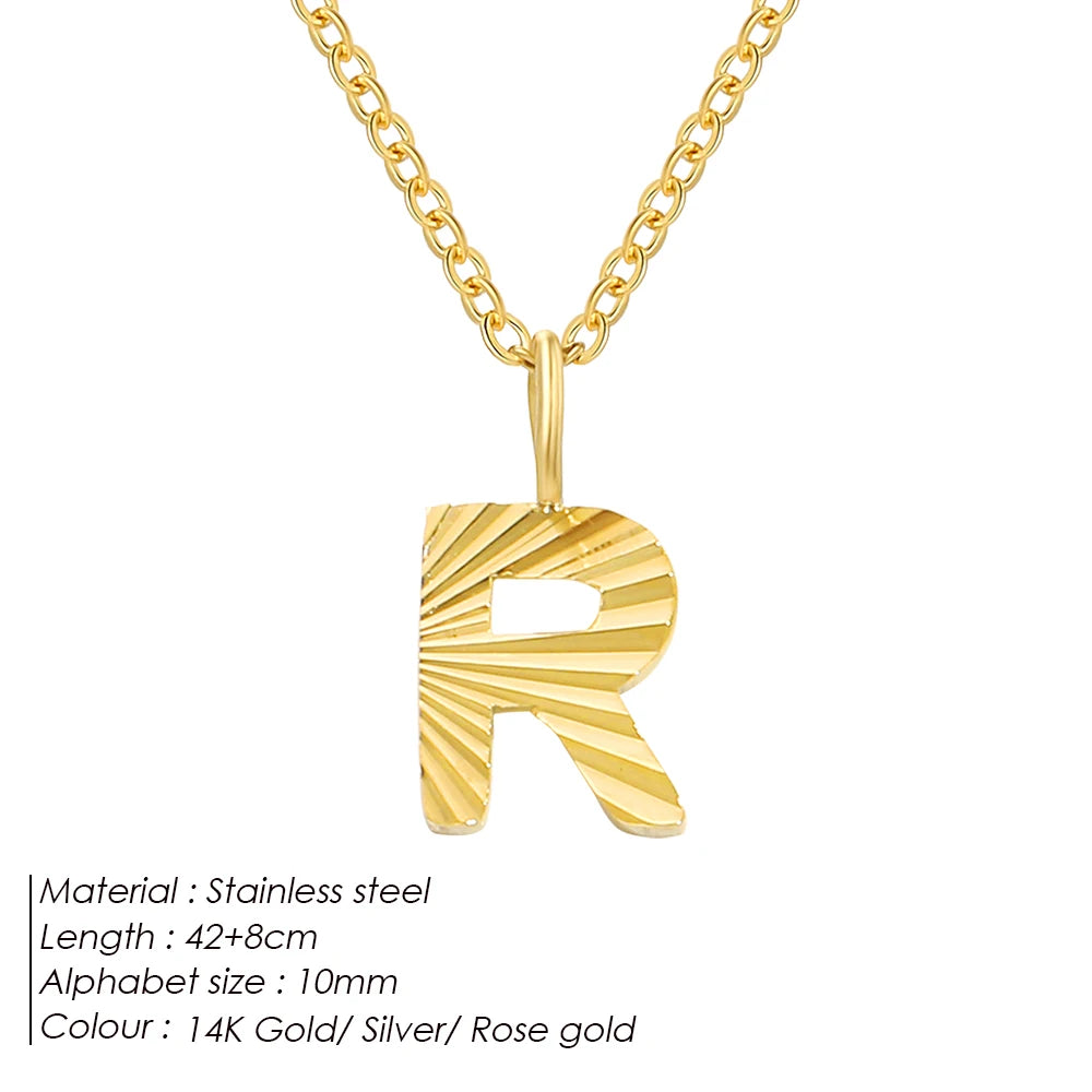 Personalized Initial Pendant Necklace 14k Gold