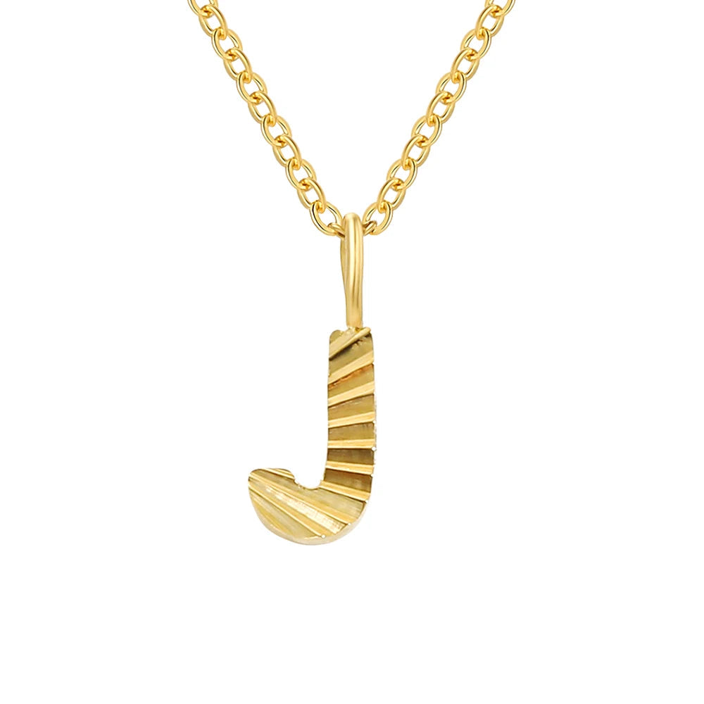 Personalized Initial Pendant Necklace 14k Gold - J