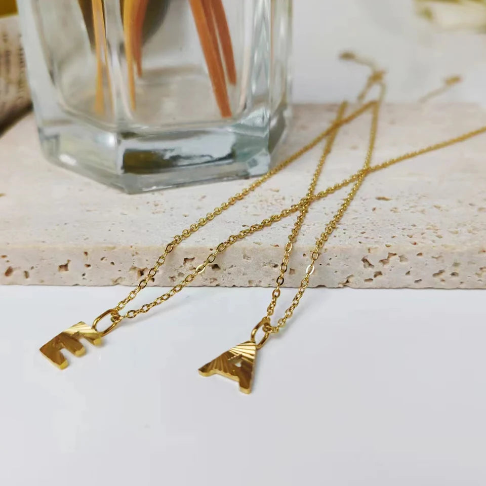 Personalized Initial Pendant Necklace 14k Gold