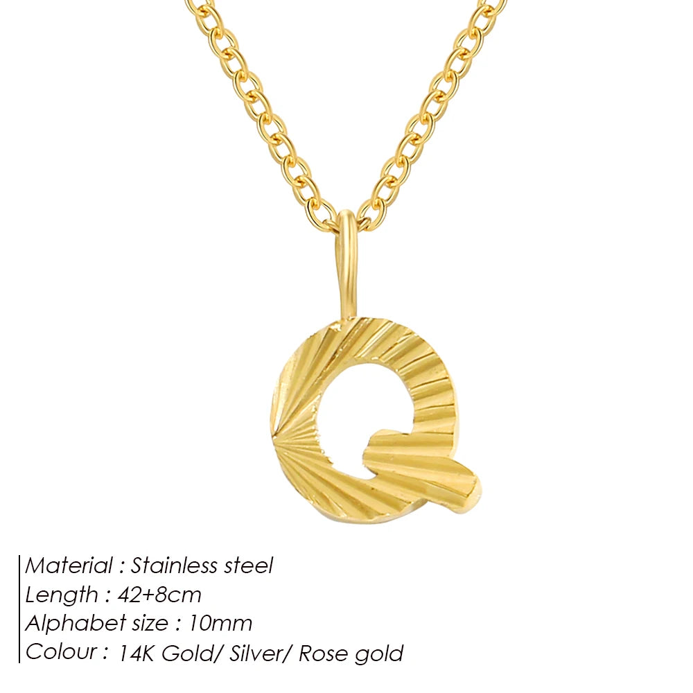 Personalized Initial Pendant Necklace 14k Gold