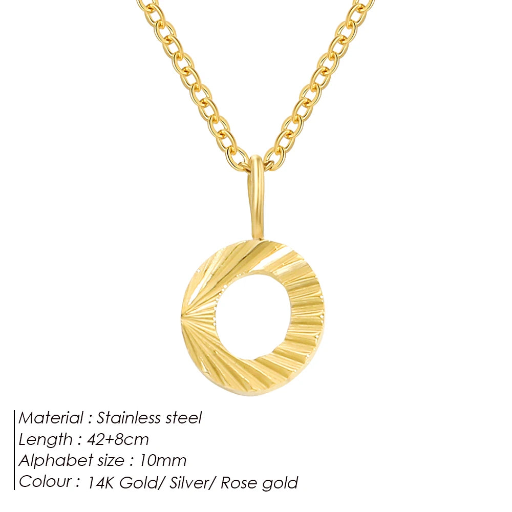 Personalized Initial Pendant Necklace 14k Gold