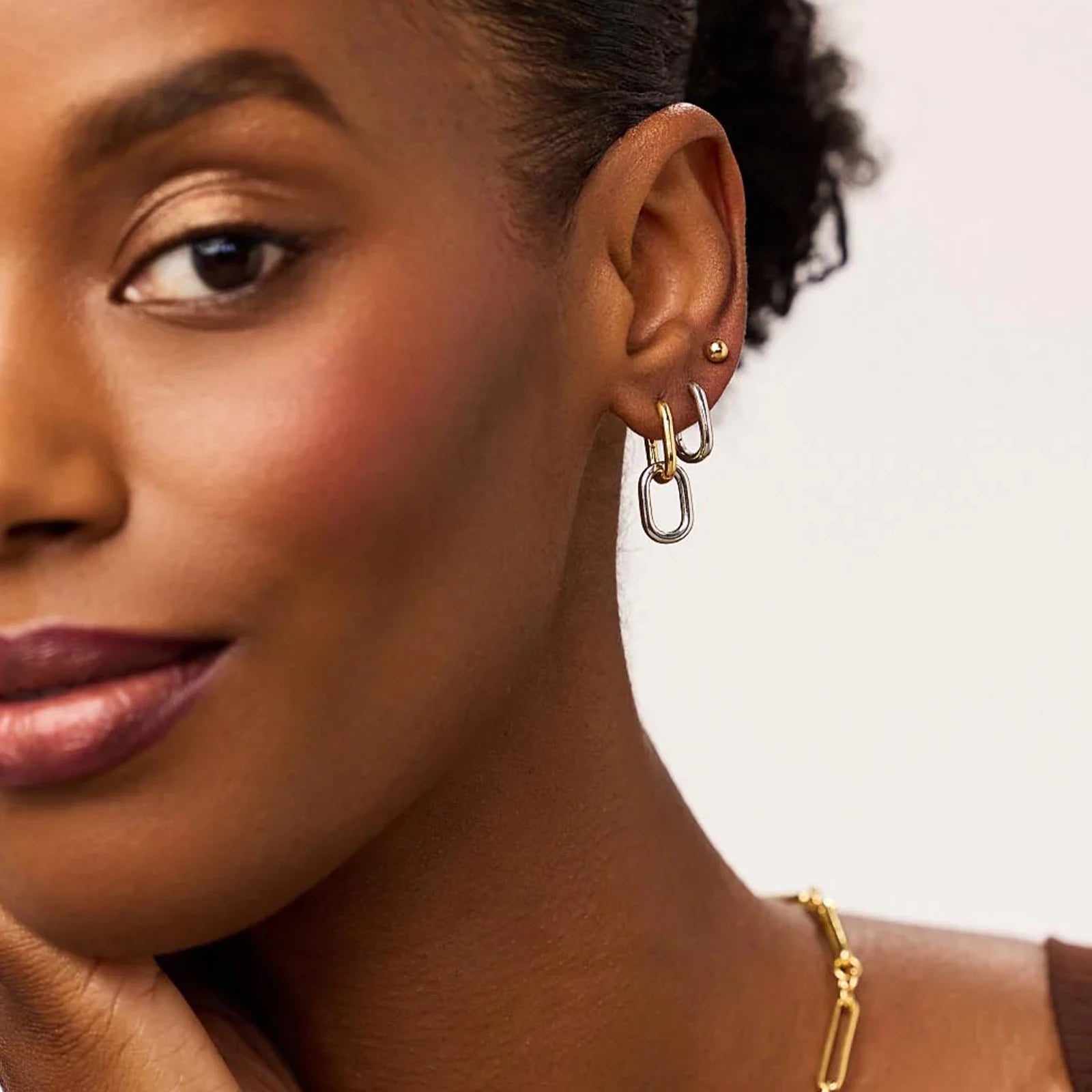 Two Toned Chain Earring