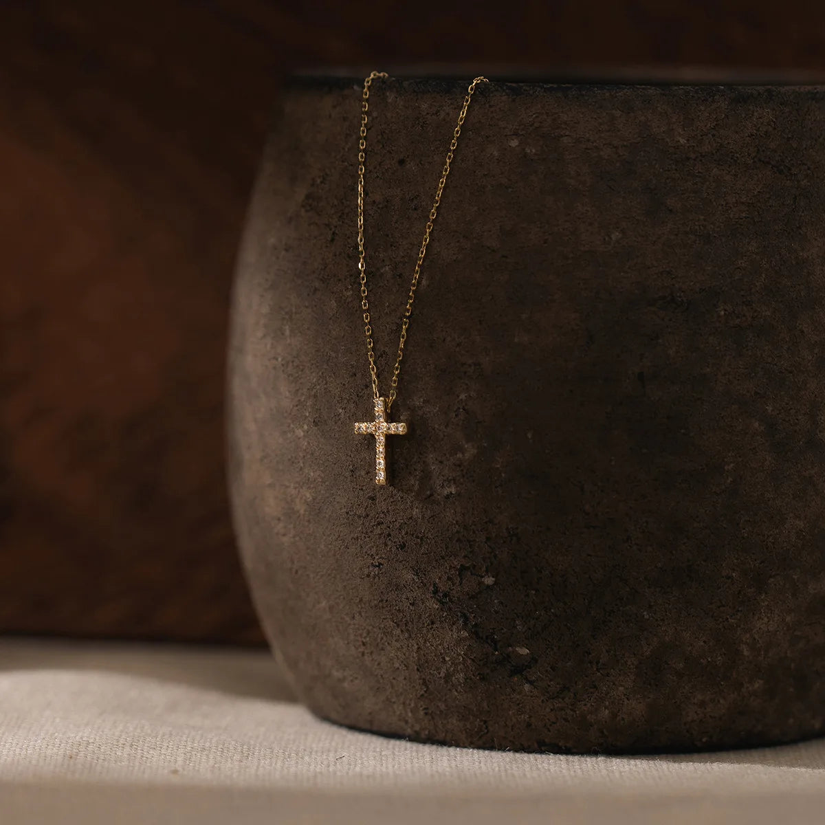 18K Gold Plated Delicate Cross Necklace
