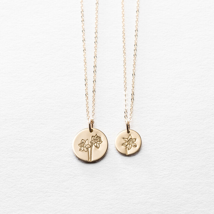 Birth Flower Coin Necklace - Kalyn & Co.
