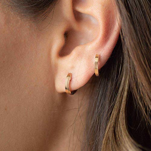 Huggie Hoop 14K Gold Earrings