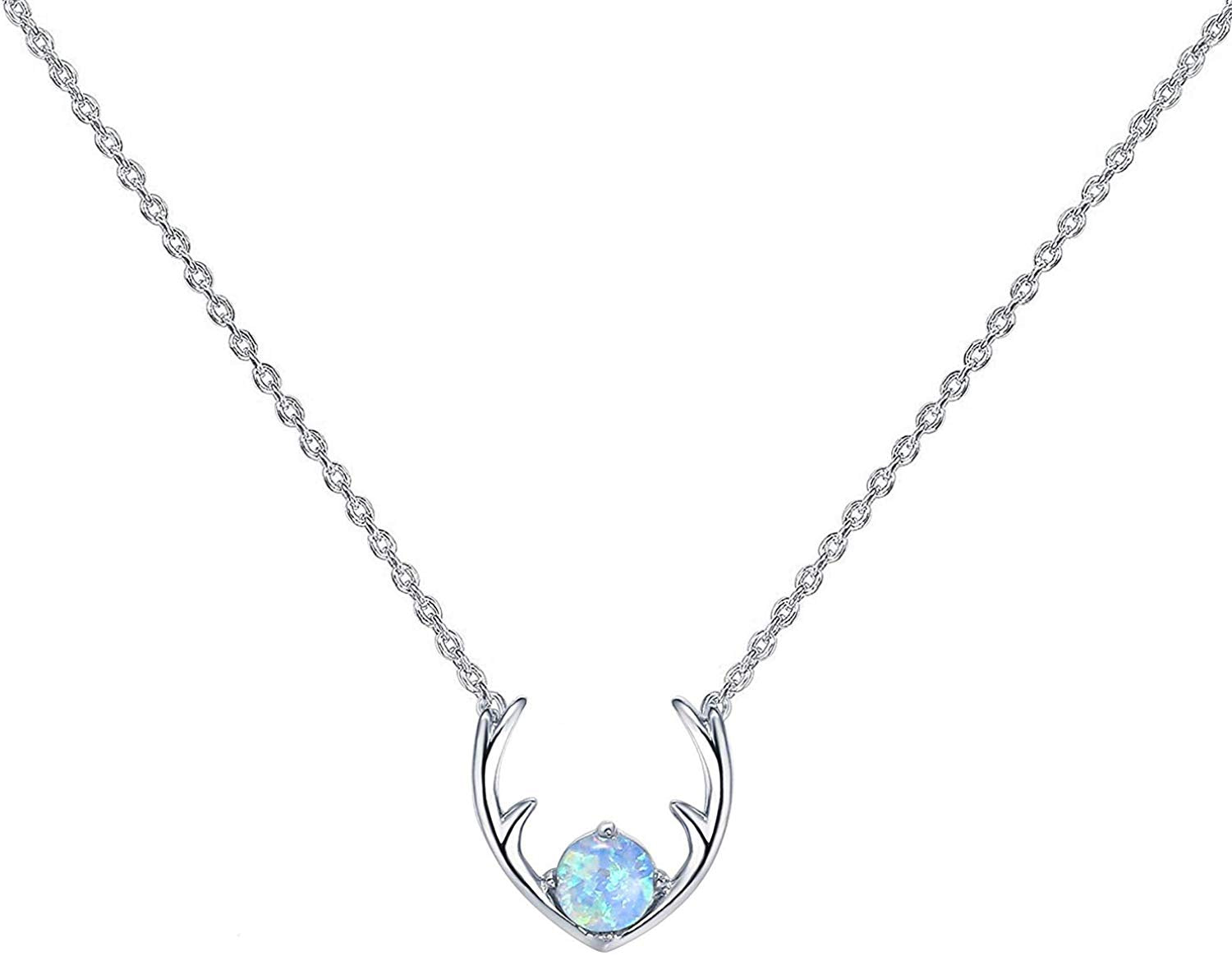 Deer Antler Opal Necklace