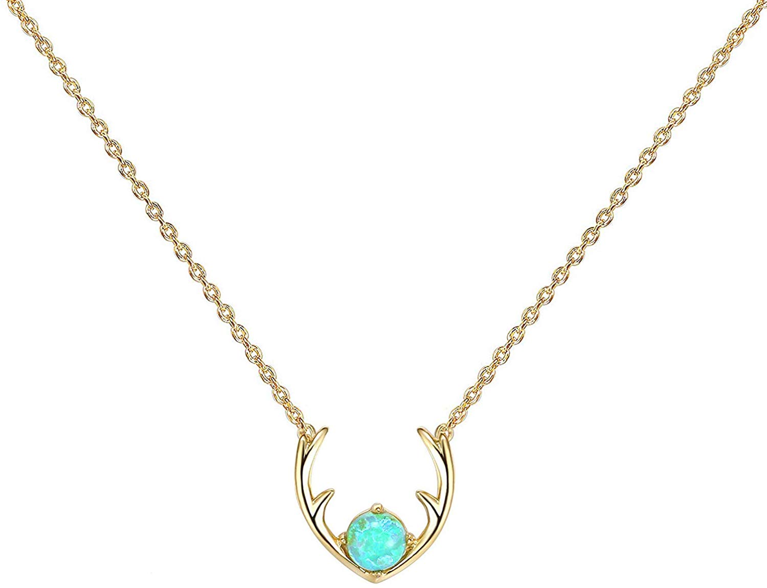 Deer Antler Opal Necklace