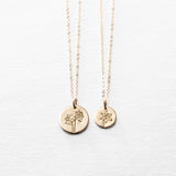 Wildflower 14k Gold Coin Necklace