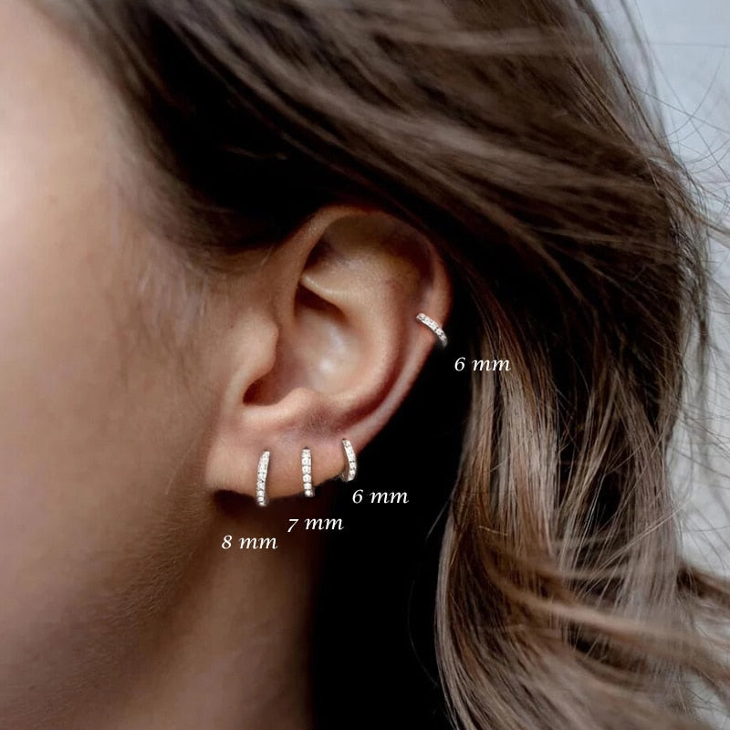 Women Zircon Small Hoops Earring Piercing