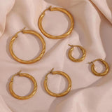 Trio Twisted 18k Gold Hoop Earrings