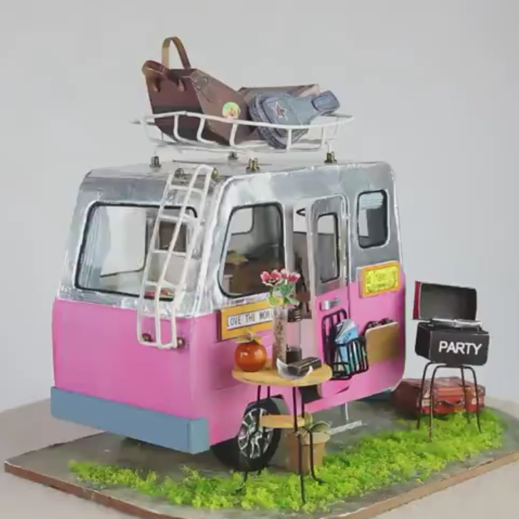 DIY Happy Camper Fairy Gypsy Travel Trailer Doll House - Kalyn's Finds