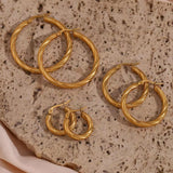 Trio Twisted 18k Gold Hoop Earrings