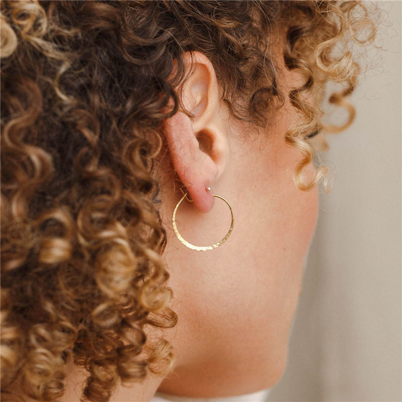 Hand Hammered 14k Gold Hoop Earrings