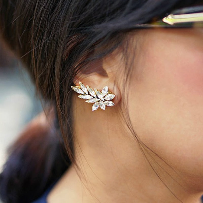 Crystal Stud Earrings - Ear Pin Climber Earrings