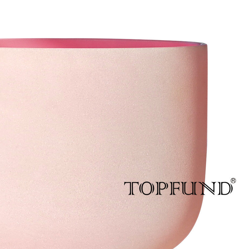 Frosted Rose Quartz Crystal Singing Bowl  > F Note > Heart Chakra > Pink 10" Bowl
