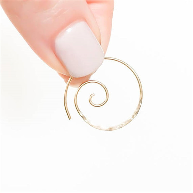 Handmade Hammered Hoop Gold Earrings