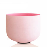 Frosted Rose Quartz Crystal Singing Bowl  > F Note > Heart Chakra > Pink 10" Bowl