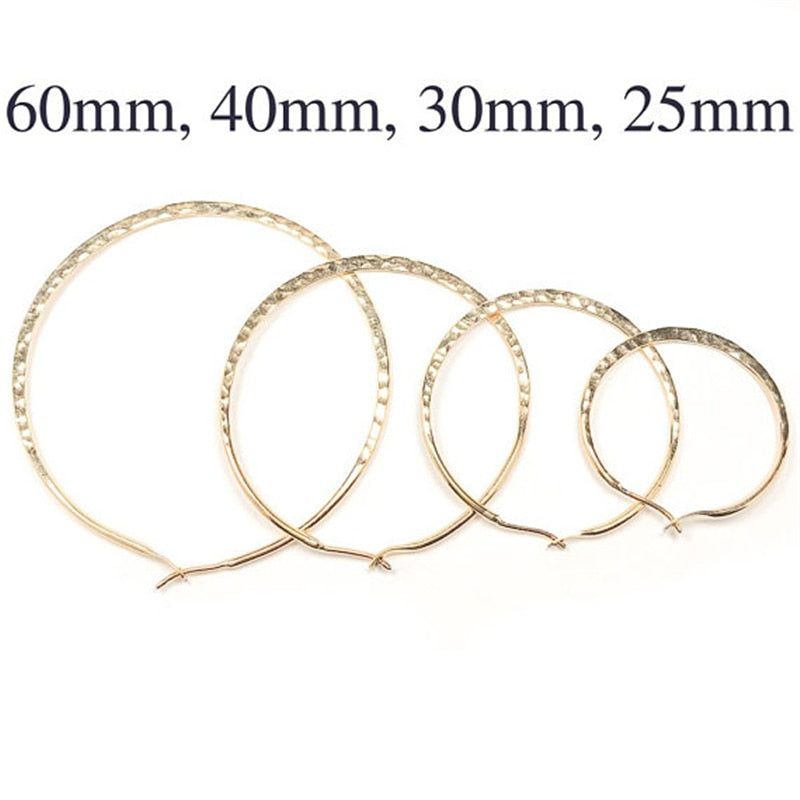 Hand Hammered 14k Gold Hoop Earrings