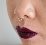 Handmade Hammered Nose Septum Piercing - Tiny Septum Hoop - Fake Jewelry Piercing